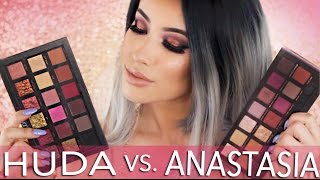 HUDA BEAUTY ROSE GOLD VS MODERN RENAISSANCE EYESHADOW PALETTE [upl. by Del]