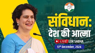 LIVE 75th anniversary  Adoption of the Constitution  Priyanka Gandhi  संसद से सड़क तक जय संविधान [upl. by Ynnaej12]