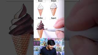 How to draw a ice cream noob vs pro [upl. by Enyamert]