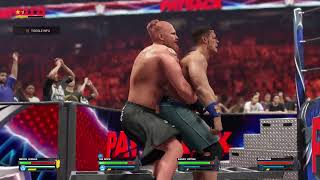 WWE 2K24 Rock vs Cena vs Orton vs Brock in CRAZIEST Extreme Rules Match Ever [upl. by Aznecniv]