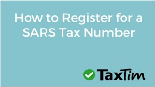 How to get a SARS tax number [upl. by Lemrahc]