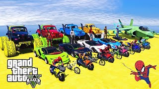 GTA V Epic New Stunt Race For Car Racing Challenge by Trevor and Shark spiderman [upl. by Downs]