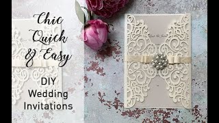 Make Your Own Easy DIY Wedding Invitation  Elegant Wedding Invitations to make Yourself [upl. by Gnuhp]