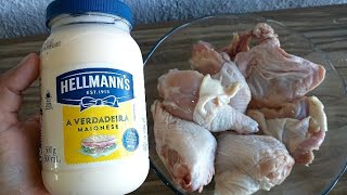 coxa e sobrecoxa de frango com maionese assada na Airfryer  receitas simples tudogostoso [upl. by Handal716]