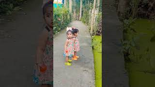 দুই ছোট্ট দিদি শাসন 🤭 করছে দাদাকে 😂youtubeshort twin shrinika shrinija [upl. by Kassia398]