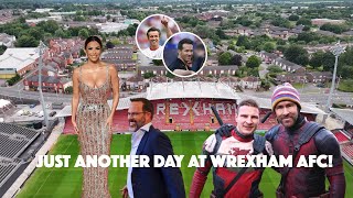 Wrexham AFC Welcomes Another Celebrity as DeadPool statue unveiled by Ryan Reynolds [upl. by Rendrag]