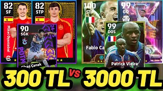 300 TL VS 3000 TL KADRO  EFOOTBALL 2025 MOBİLE [upl. by Navillus519]