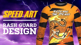 Rash Guard Design and Manufacturing  Speed Art for Print on Demand Sublimation Sportswear [upl. by Leamhsi987]