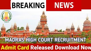 mhc exam hall ticket 2024 download madras high court exam hall ticket 2024 mhc exam hall ticket [upl. by Monroe]