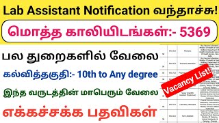 lab assistant notification 2023  5000 vacancies  lab assistant recruitment [upl. by Aenat]