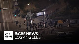 ProPalestinian encampment grows outside of LA City Hall [upl. by Direj]