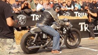 Starrwars Sprint at Glemseck 2013 with Harley Sportster Cafe Racer by Dr Mechanik [upl. by Adkins830]