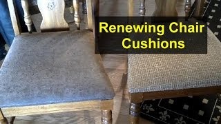 Recover chair cushions with new material  Home Repair Series [upl. by Thia]