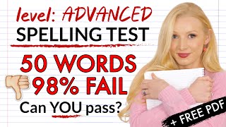 Can YOU pass this spelling test 98 CANNOT 50 most MISSPELLED words  Free PDF amp Quiz [upl. by Niajneb290]