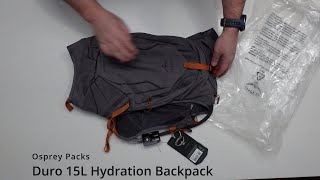 UNBOXINGTRAVEL GEARHIKING ADVENTURE Osprey Duro 15L Hydration Backpack [upl. by Soule]