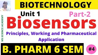 BiosensorPrincipleWorkingApplication in PharmacyBiotechnologyUnit1 B Pharm 6 SemLect4Part2 [upl. by Etnohc595]