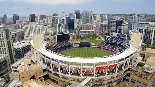 Aerial Views of Petco Park Baseball Stadium [upl. by Karp350]