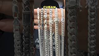 6 Cuban Chains  6 Different Stories  All Made In Silver  Great Cuban Links Sold By Harlembling [upl. by Luaped]