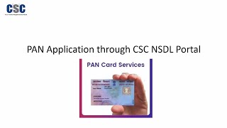 PAN Application through CSC NSDL Portal [upl. by Hux]