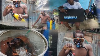 SCUBA Diving Inside Of a PLASTIC DRUM AT home INVENTION 👀 [upl. by Attalanta]