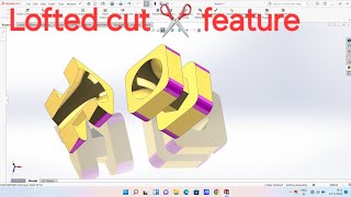 Solidworks tutorial2022 How to use Lofted cut ✂️ feature at solidworks [upl. by Giuseppe]