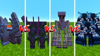 Mutant Warden vs Mutant Ravager vs Zombie vs Mutant Golem Minecraft [upl. by Okkin]