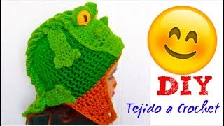 GORRO TEJIDO A CROCHET PASO A PASO PARA NIÑOS  PUNTO COCODRILO O ESCAMAS [upl. by Yseulte787]