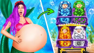 🤰 ¿Cómo criar a 4 Bebés Sirena de los Elementos ¡Hazlo tu mismo Por 123 GO HACKS [upl. by Aiduan]