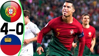 Portugal vs Liechtenstein 40  Ronaldo GOALS and Highlights  2023 HD [upl. by Ivetts]