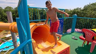 🏎️ Turbo Water Slide ☢️ at Palatinus 🇭🇺 [upl. by Ramonda]