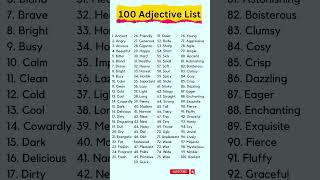 100 Adjective Words Basic English adjective shorts [upl. by Ariday301]