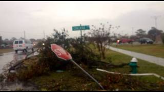 Morehead City Tornado Damage  Carteret Community College  ELs Drive In  Damage 11272013 [upl. by Haye]