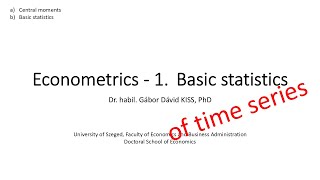 Introduction Econometrics  Time series [upl. by Addiego]