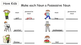 For Parents Teaching Kids at Home  Using an apostrophe then s to make a possessive noun  girls [upl. by Anala33]