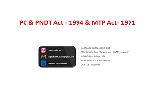 PCPNDT Act amp MTP Act by Dr Sai Prashanth [upl. by Hniht665]