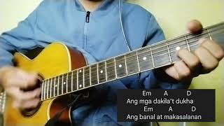 Sa Hapag ng Panginoon  Guitar Playthrough with lyrics and chords [upl. by Ronyam980]