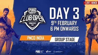 Hindi PMCO India Group Stage Day 3  Spring Split  PUBG MOBILE CLUB OPEN 2020 [upl. by Enylcaj600]