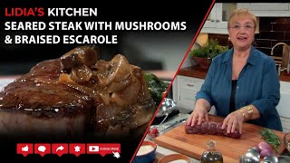 Seared Steak with Mushrooms amp Braised Escarole [upl. by Wearing]