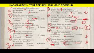 INGILIS DILI TEST TOPLUSU 1994  2015 THE PRONOUN 21  30 [upl. by Felske920]