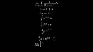 Determine if integral is convergent or divergent Integral from 0 to infinity of 14throot1xdx [upl. by Ttekcirc]