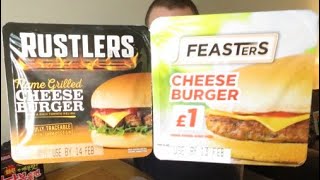 Rustlers vs Feasters Cheeseburger Food Review [upl. by Anual]