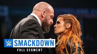 FULL SEGMENT — Becky Lynch slaps Triple H SmackDown Feb 5 2019 [upl. by Truitt]