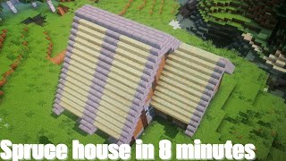 MinecraftSpruce House with Vibe Tutorial [upl. by Woody909]