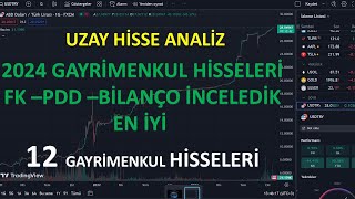 2024 YILINDA YUKSEK KAZANÇ SAĞLAYACAK 12 GAYRIMENKUL HİSSELERİ 08012024 [upl. by Yrelbmik]