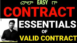 Contract Essentials of a valid contract Indian contract Act 1872contract in Telugub law in Telugu [upl. by Ahsimrac804]