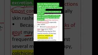 GOUTQuestion8 Allopurinol may cause acute gouty attack [upl. by Atiran970]