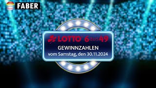 FABER Lotto · LottoGewinnzahlen vom Samstag den 30112024 [upl. by Adine]