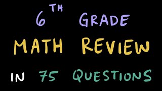 6th Grade Math Final Review 75 Questions with PDF Link in Description [upl. by Aikim31]