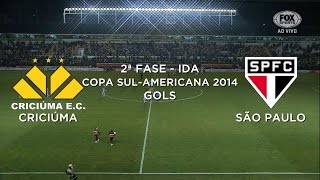 Gols  CriciúmaSC 2 x 1 São Paulo  Copa SulAmericana 2014  28082014 [upl. by Eninaj]