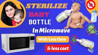 How to sterilize baby bottles in the microwave with less time amp cost  how to Clean baby bottles [upl. by Yliah]